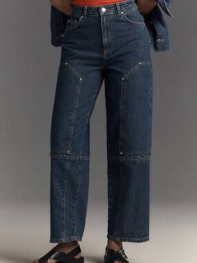 Aligne Anthropologie Frazer High Rise Wide Leg Denim Jeans 25